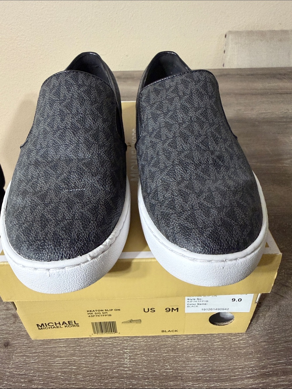 Michael Kors Men’s Black Logo Slip-On Sneakers